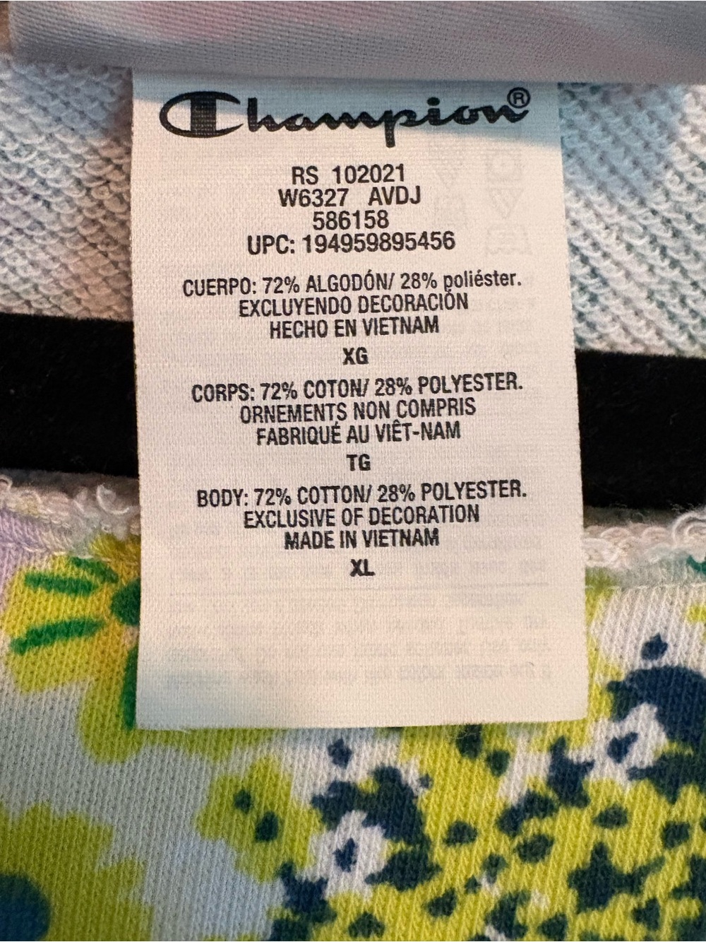 Champion French Terry Flower Power Cropped Sweatshirt & Shorts Set XL - Picture 6 of 6